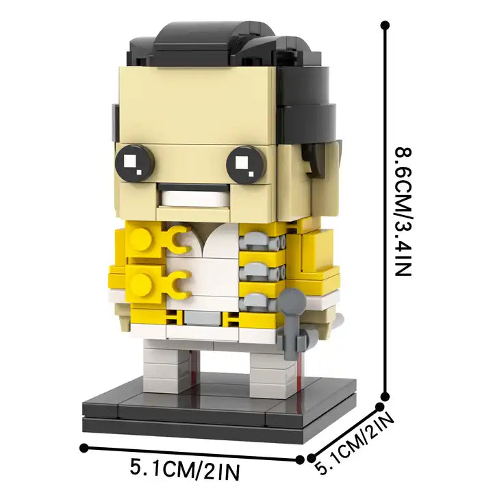 MOC7166 Freddie Mercury Building Block Set - Japanese Animation Series | DIY Puzzle Figure for Kids | Educational Anime Toy Gift