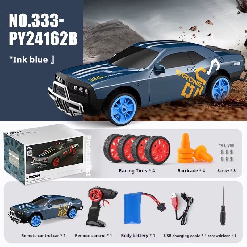 1/18 Scale Radio Control Drift Car with 2.4G Remote Control - RC Toy Car for Kids
