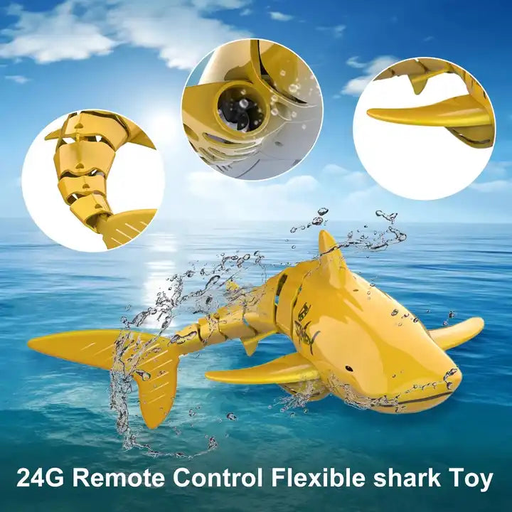 High Simulation 2.4G Remote Control Shark Toy - RC Underwater Pool Shark Model for Kids