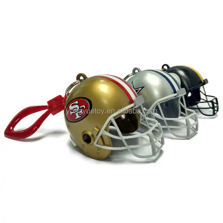 Made 3D Helmet Keychain | PVC American Football, Baseball, and Soccer Team Helmet Toys | Unique Sports Keychains