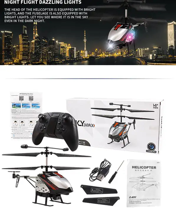 2.4G 4 Channels Flying Camera Aircraft Toy - Remote Control RC Airplane Helicopter with 720p Camera WIFI