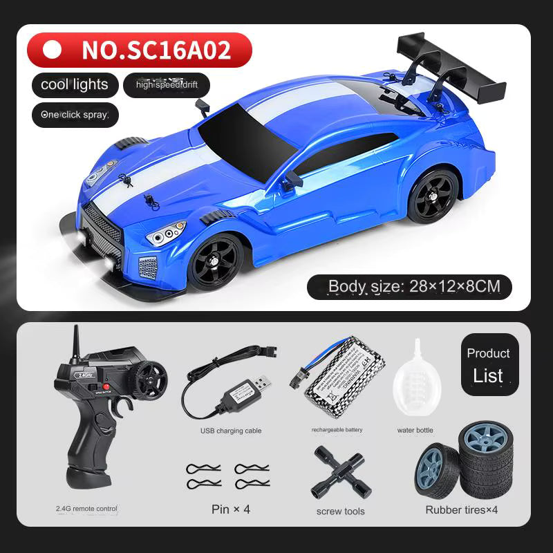 1:16 Scale 2.4G 4WD RC Drift Car – High-Speed Electric, App-Controlled, LED Light, Brushless Motor