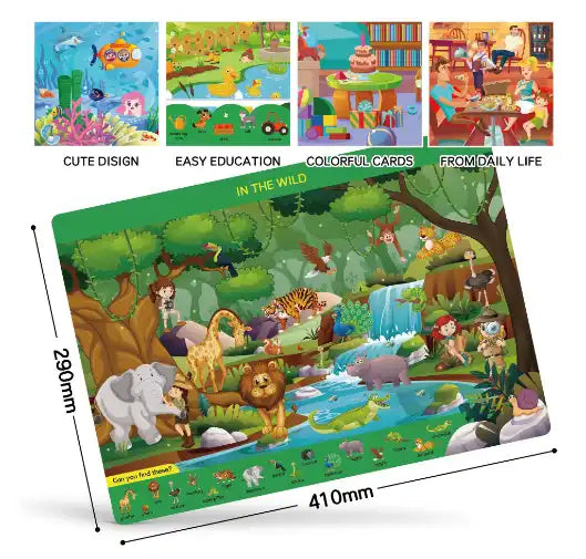 Reusable Preschool Learning Busy Book, Interactive Educational Toy for Early Childhood Development