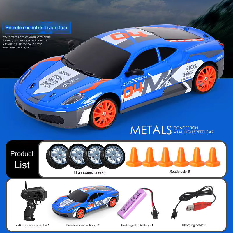 1:24 Scale 2.4G 4WD RC Drift Car – Electric, App-Controlled, Remote Sport Racing Vehicle with LED Lights