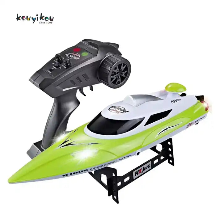 2.4G Radio-Controlled Racing Speedboat with Night Lights - High-Speed RC Yacht for Kids & Adults