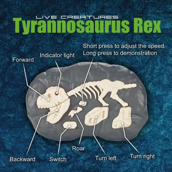 Interactive Remote Control Tyrannosaurus Dinosaur Toy - 2.4G 8 Channels Realistic Roaring and Walking Dinosaur for Ages 5+