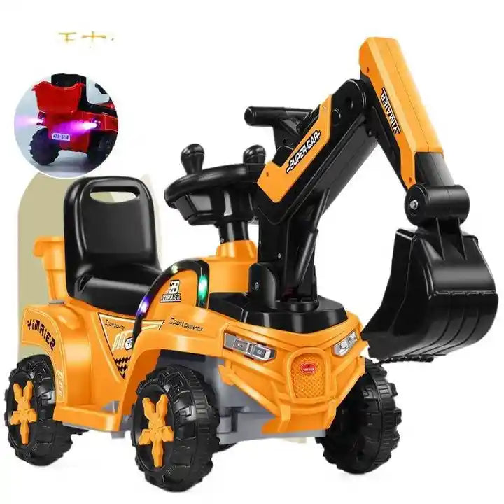 Mini Electric Excavator Ride-On Car - Durable Outdoor Toy for Kids