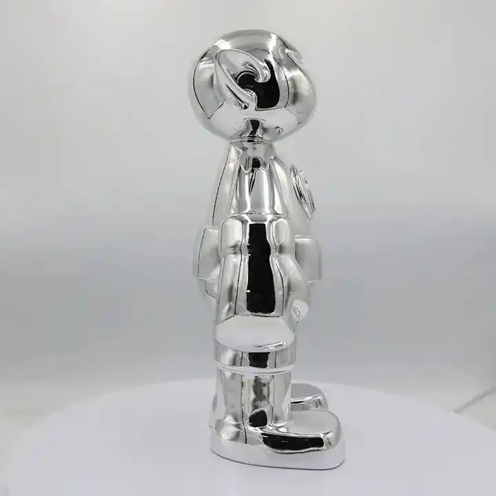 Home Decor Sculpture - Special Artwork 3D Printing Electroplating Silver PVC Toys Figure Statues