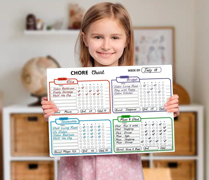 Weekly Planner Calendar for Multiple Kids Blank Magnetic List Magnetic Dry Erase Chore Chart Fridge Magnets