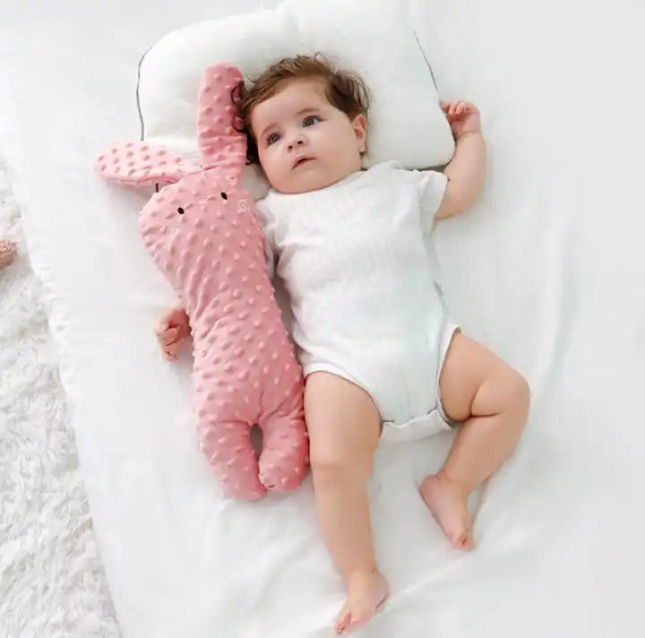 Soft Cute Snuggling Toy - Baby Security Pillow Unisex with Minky Dot Pillowcase