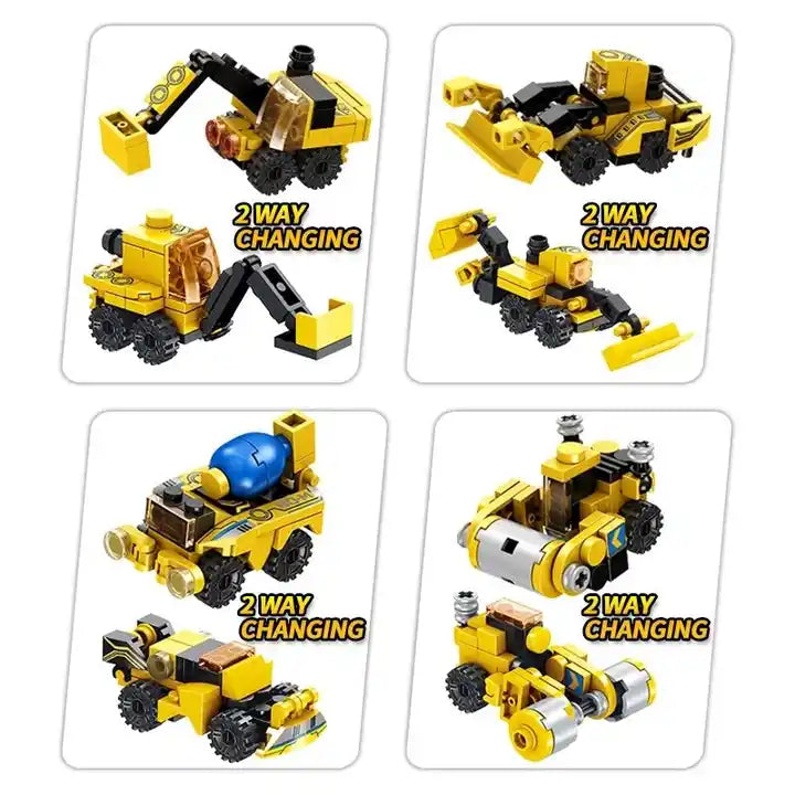 Flytec DIY Building Blocks 12 in 1 Transform Robot Toy – Engineering Truck Excavator Citizen Transform Robot