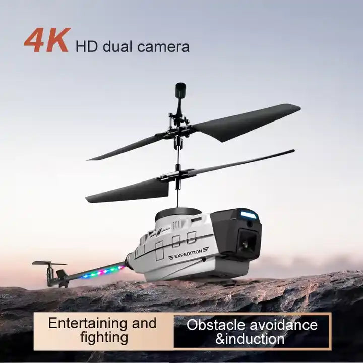 KY202 3-Channel Helicopter Drone - 4K HD Camera with ESC Wifi FPV and Obstacle Avoidance