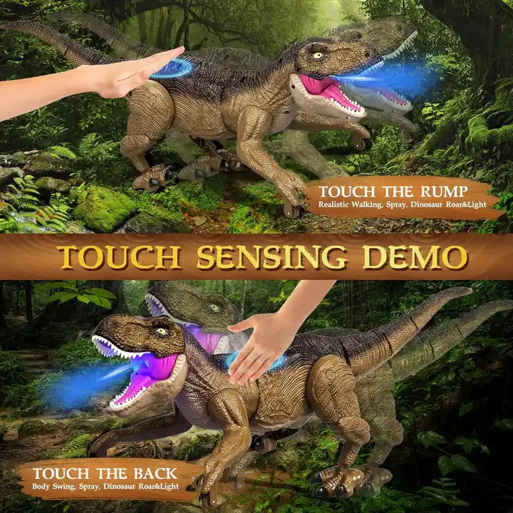 Gesture Sensing Remote Control T-Rex Dinosaur Toy - Interactive RC Walking Dinosaur for Kids