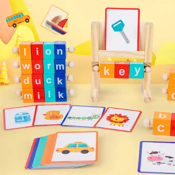 2024 New Children Word Memorization - Cognitive Flash Card Montessori Learning English Spell Educational Toys