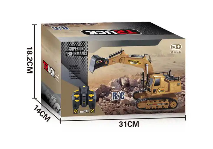 Kids 2.4G 1/20 Scale Simulation Die-cast Construction Vehicle - Remote Control Mini Excavator