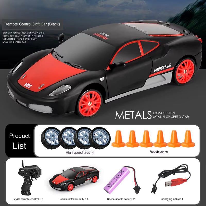 1:24 Scale 2.4G 4WD RC Drift Car – Electric, App-Controlled, Remote Sport Racing Vehicle with LED Lights