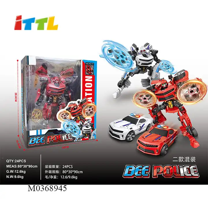 ITTL 5 Body Shape Mecha Transforming Robot Toy - Educational Car Transformation Toy for Kids