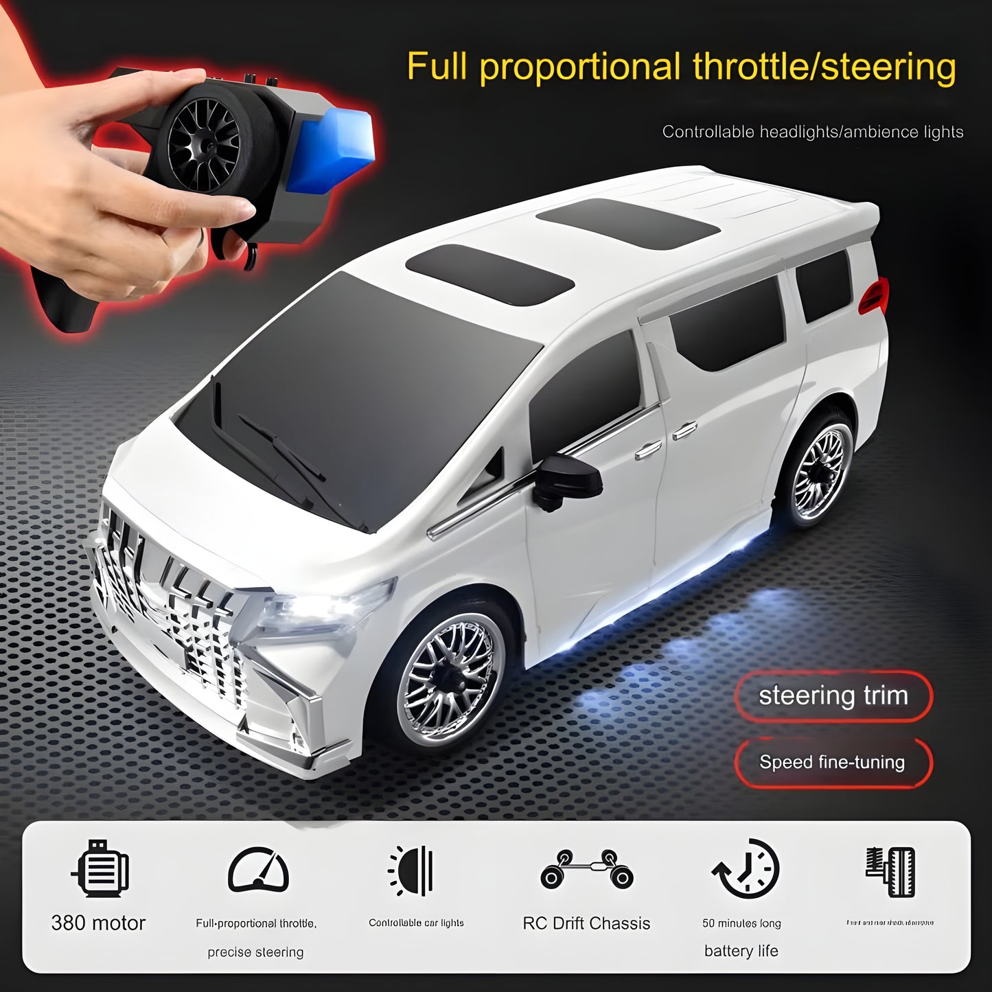 Toys MN-68 1/16 RC Racing Car - 4WD High-Speed Drift Vehicle, 2.4GHz Remote Control, 20KM/H