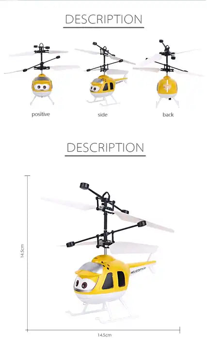 USB Rechargeable Small RC Helicopter  Induction Flying Toy with Light