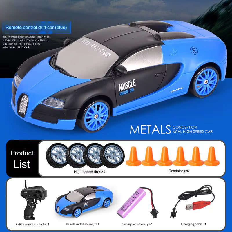 1:24 Scale 2.4G 4WD RC Drift Car – Electric, App-Controlled, Remote Sport Racing Vehicle with LED Lights