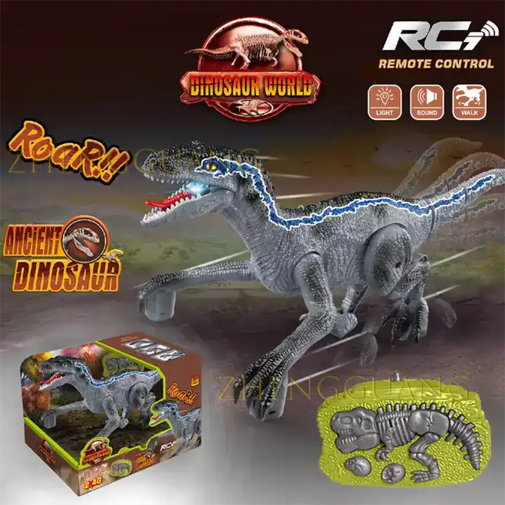 Simulated Walking 2.4G Remote Control Dinosaur Toy with Spray - Interactive Electric Dinosaur Model for Kids