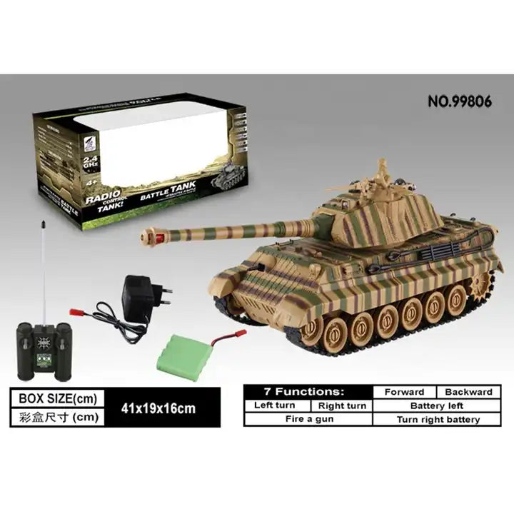 1/28 Scale 2.4GHz Full Function RC German Tiger Infrared Tank Model Toy