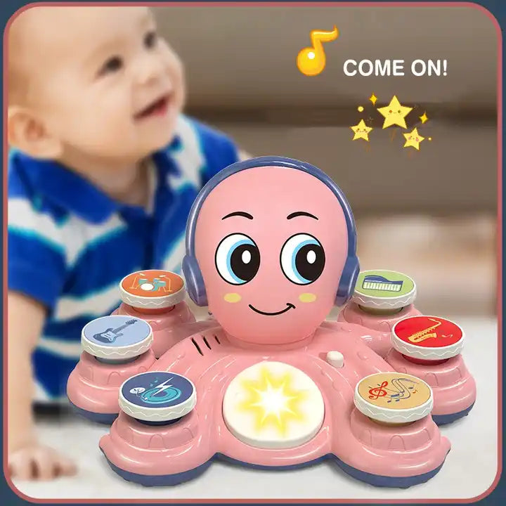 Multifunctional Electronic Musical Instrument Toy – Electric DJ Octopus Hand Drum Set for Kids Ages 3-8