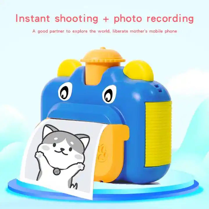 Kids HD Camcorder - Frosted Print Camera with Thermal Instant Imaging Camera Birthday Gift for Kids Toys 2024