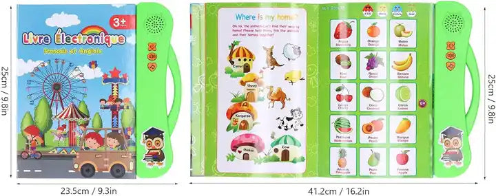 Educational Sensory E-Book | French and English Bilingual Learning Book Toys for Preschool and Autism Education