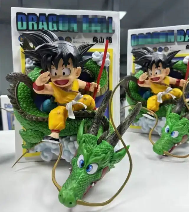 28CM Collection Figurine - GK Comics Title Page Platform Dragon Riding Goku Model Doll Statues Desktop Toy Gift PVC Anime Figure