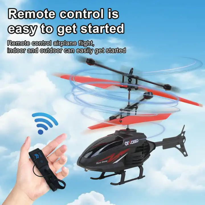 High-performance RC helicopter in flight; keywords: RC helicopters for beginners, best RC helicopters 2024, remote control helicopters with camera, electric RC helicopters, nitro RC helicopters