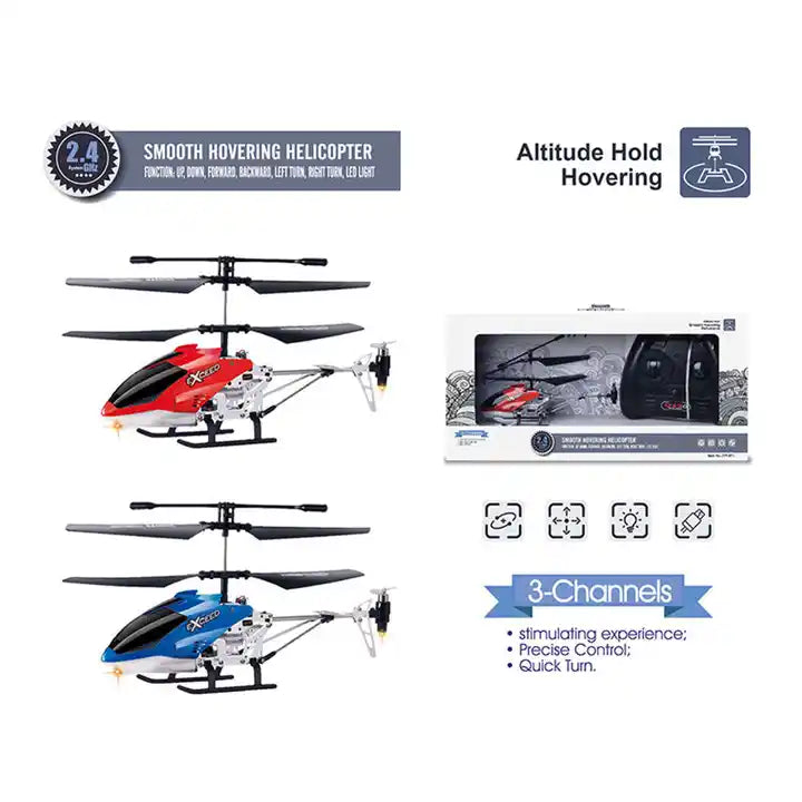 3-Channel RC Hovering Flying Toy - Kids Altitude Hold Electric Flight Aircraft Indoor Outdoor Remote Control Helicopter with Gyro