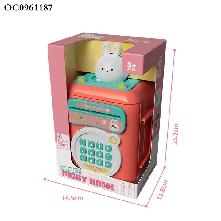 Cartoon Rabbit Piggy Bank ATM | Electronic Money Box for Kids | Plastic Money Saving Toy