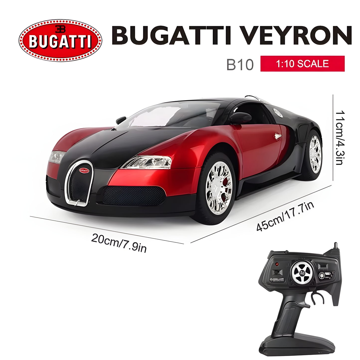 1/10 RC Drift Car – 2.4G 4CH Sport Racing Vehicle with Lights, Electric Remote Control