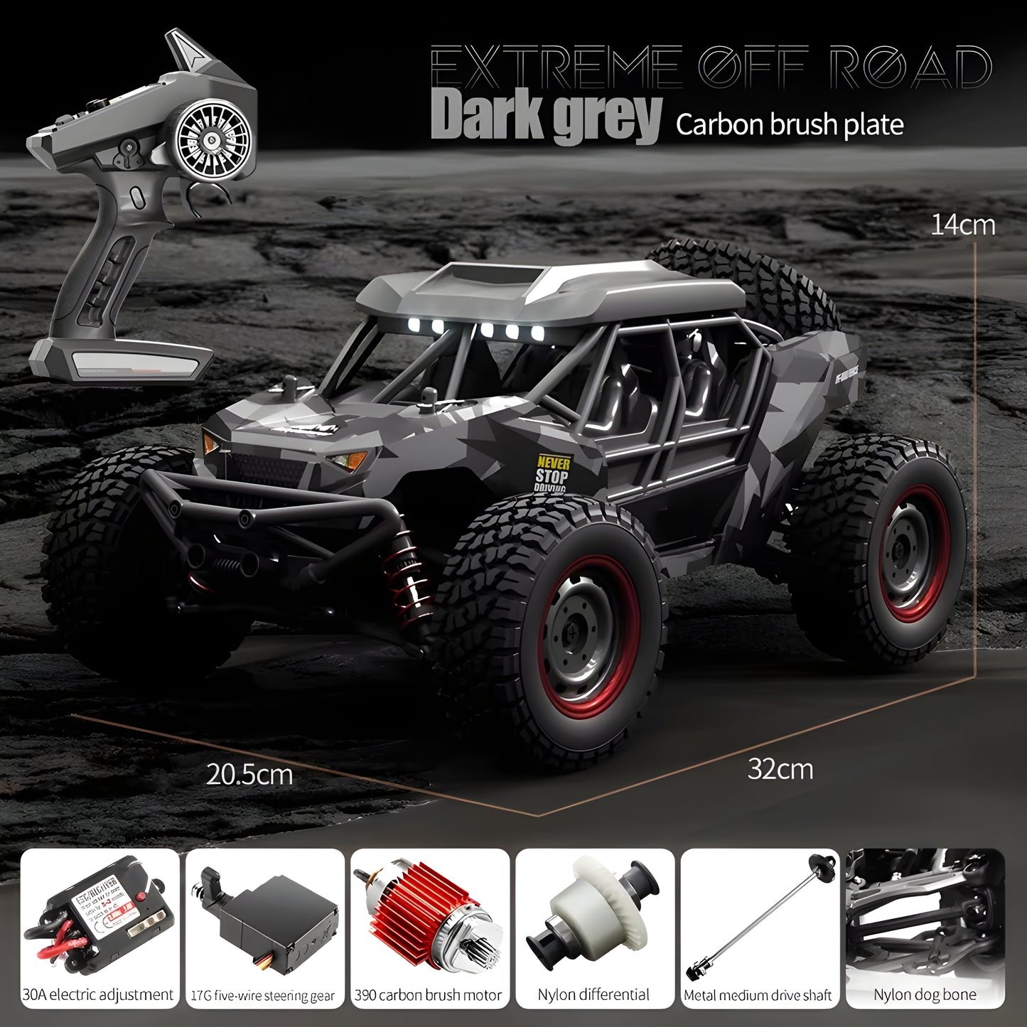 SCY 16106 1/16 4WD Off-Road RC Car – Electric Climbing Buggy, 2.4G Remote Control
