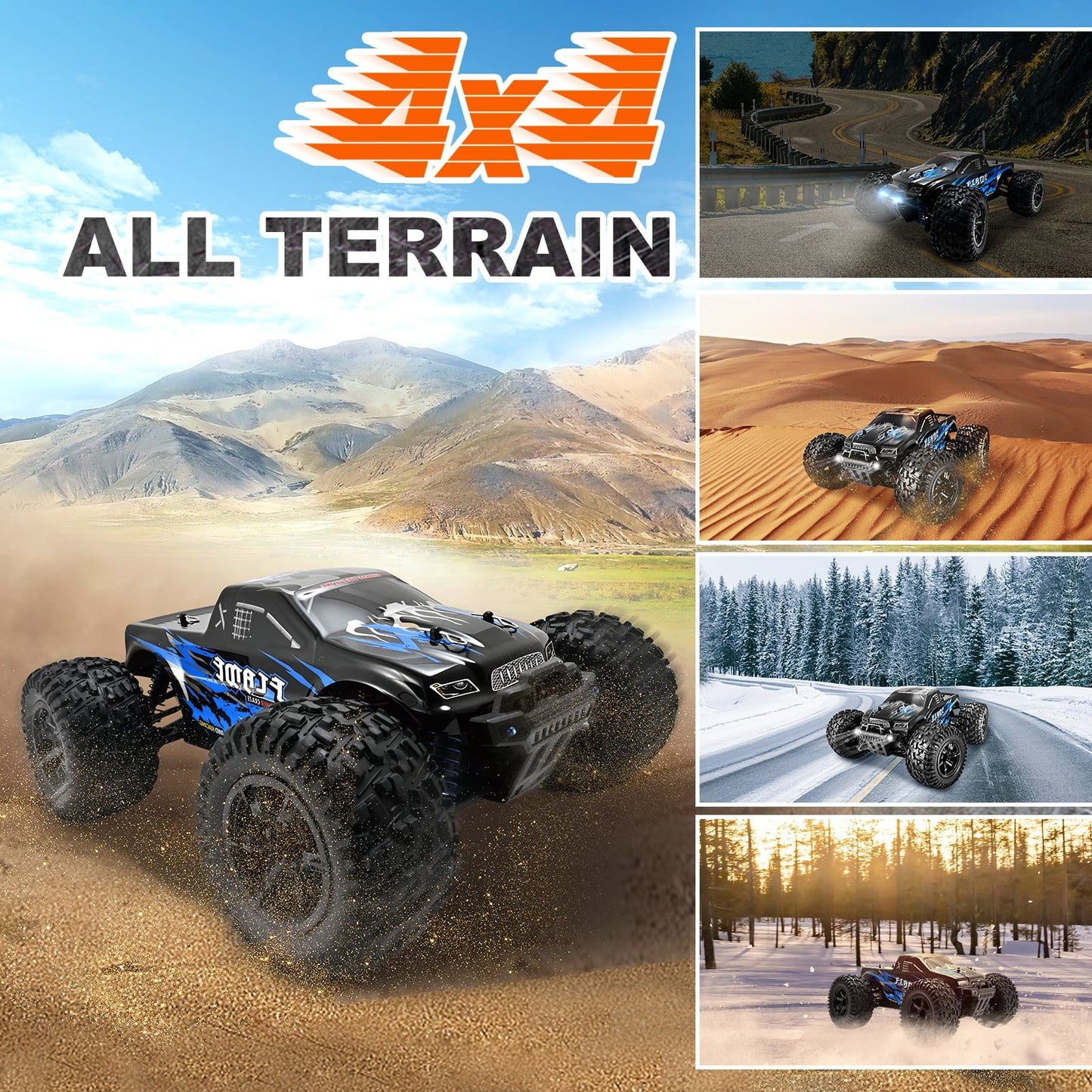 1:16 Scale 2.4GHz High-Speed Remote Control Monster Car – 4WD Cross Country Racing RC Vehicle for Kids