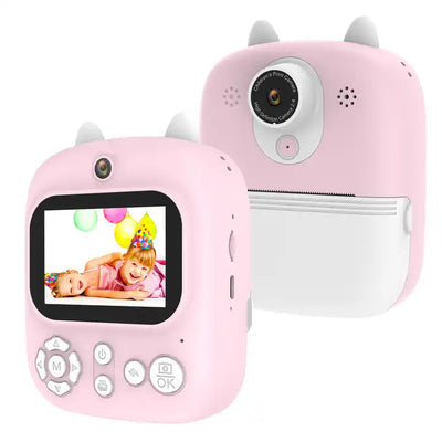 Cartoon Selfie Instant Print Camera for Kids, 1080P Video, 32GB Card, Portable Travel Camera Toy for Toddlers