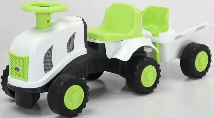 Ride-On Tractor with Trailer - Foot-to-Floor Toy for Fun Outdoor Adventures