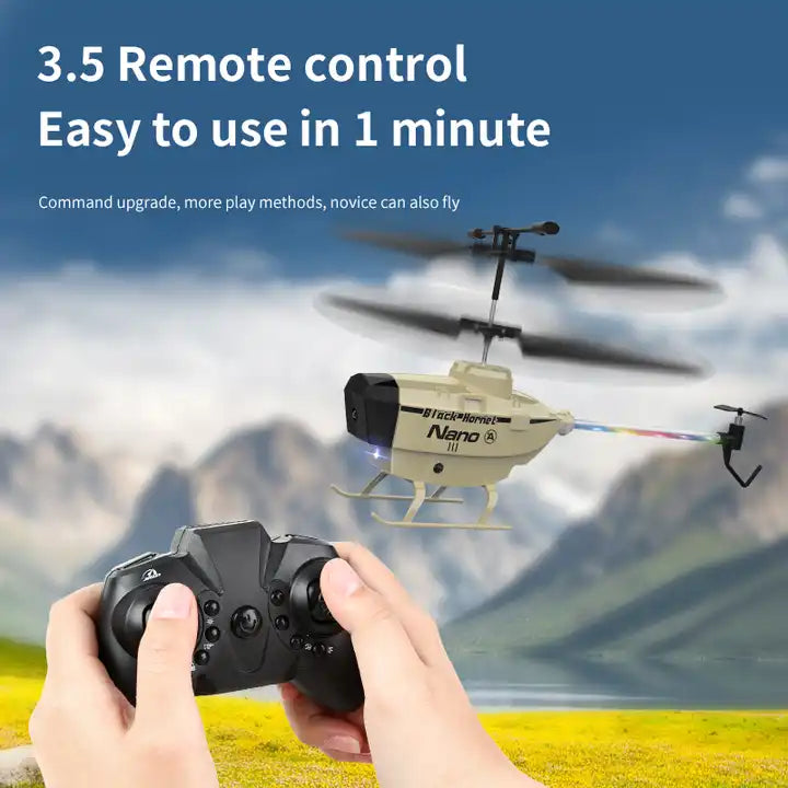 3.5 Channel Fixed Altitude RC Helicopter - Remote Control Toys for Adults and Kids with Obstacle Avoidance (Colour May Vary)