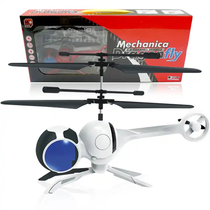 Rechargeable Mini RC Plane - 3 Channels - RC Helicopter Simulation Aircraft - Kids Outdoors Toys with Lights for Children's Gift