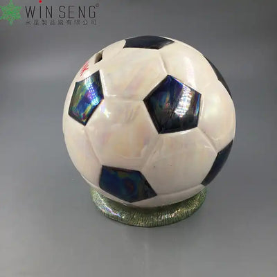 China Factory Directly Ceramic football shape Money box coin bank cute saving box for kids