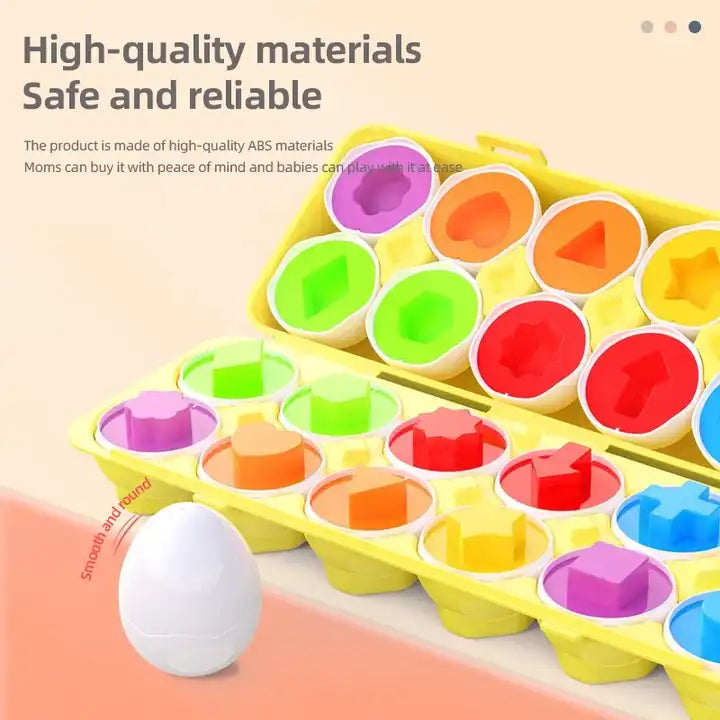 Montessori Toy Matching Egg - Baby Enlightening Shape and Color Recognition Learning Toy | Plastic Novelty Egg Toy