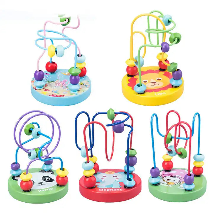 Montessori Brightly Mini Wire Roller Learning Puzzle - Counting Frames Circle Bead Maze and Other Educational Toys for Baby Toddlers