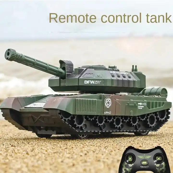 4-Channel RC Tank Toy with 360-Degree Rotation, Lights & Sound - Military Remote Control Tank for Kids