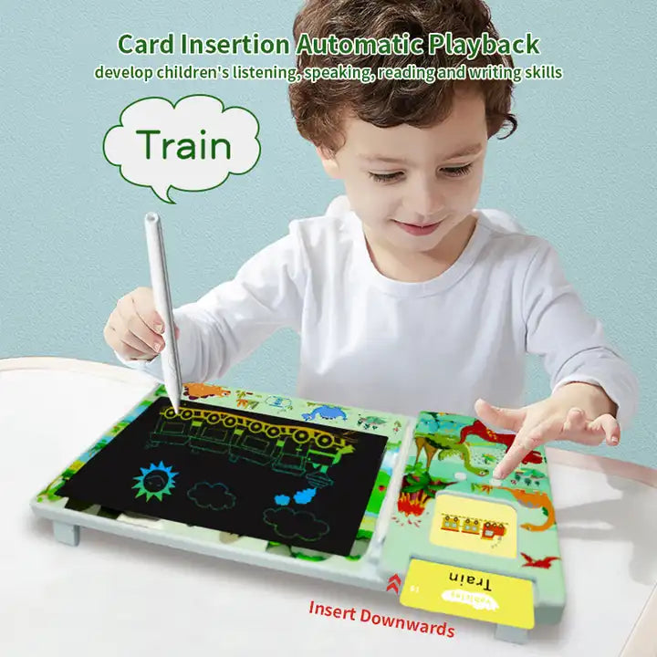 Talking Flash Cards with LCD Writing Tablet - Interactive Learning Toy for Kids