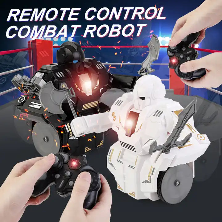 Intelligent Programming Battle RC Robot Toy - 360 Degree Rotation with Music & Lights