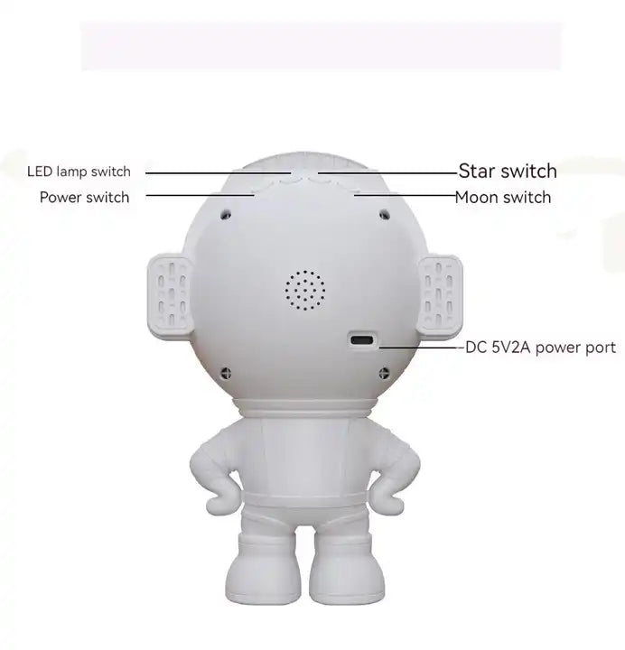 3D Astronaut Lamp | Rechargeable LED Room Night Light & Galaxy Projector for Kids