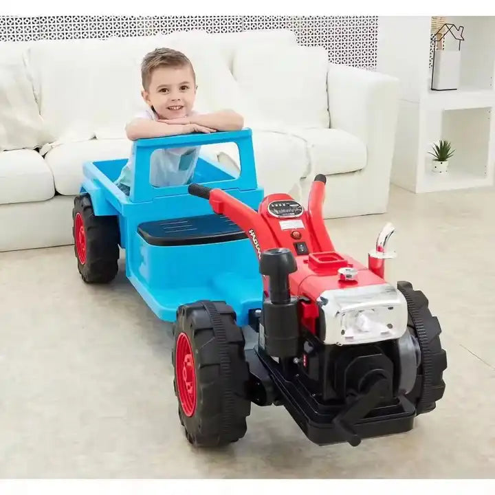 12V Electric Mini Tractor Ride-On Toy - Remote Control Bucket Function