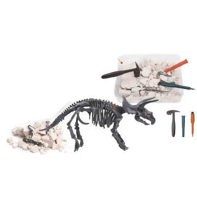 STEM Dinosaur Fossil Dig Excavation Toy Set ?? Triceratops & Stegosaurus Skeleton | Educational Science Archaeology Toy for Kids