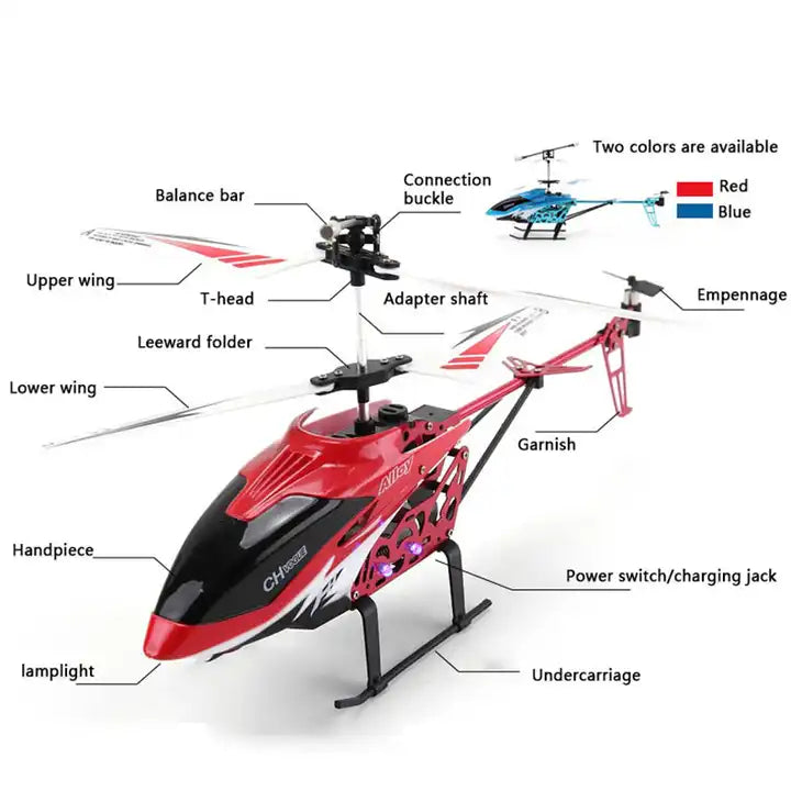 High-performance RC helicopter in flight; keywords: RC helicopters for beginners, best RC helicopters 2024, remote control helicopters with camera, electric RC helicopters, nitro RC helicopters